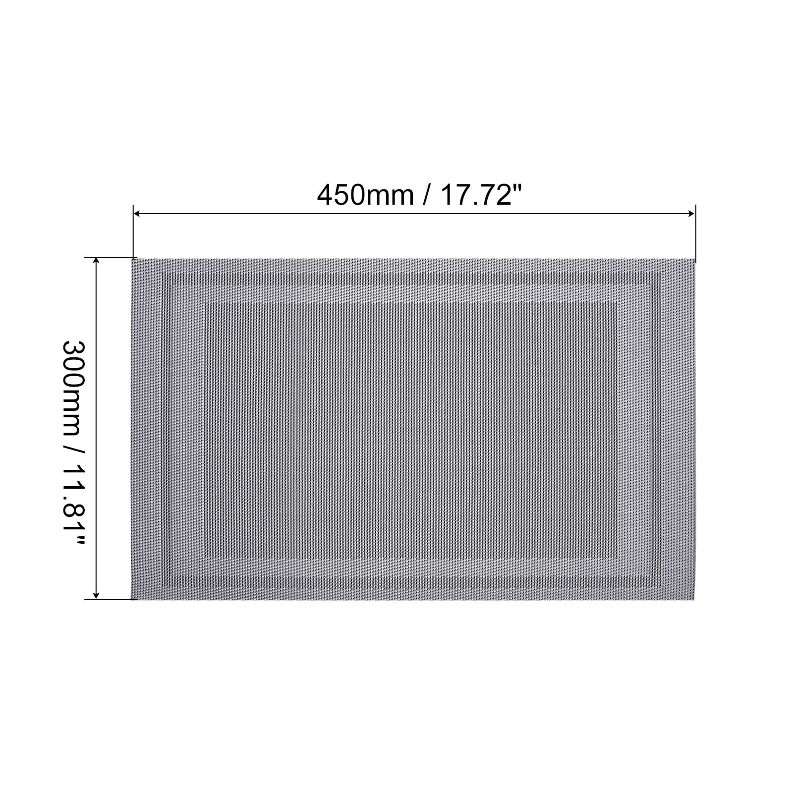 Unique Bargains Durable Square PVC Washable Woven Table Mats for Restaurant Use Silver