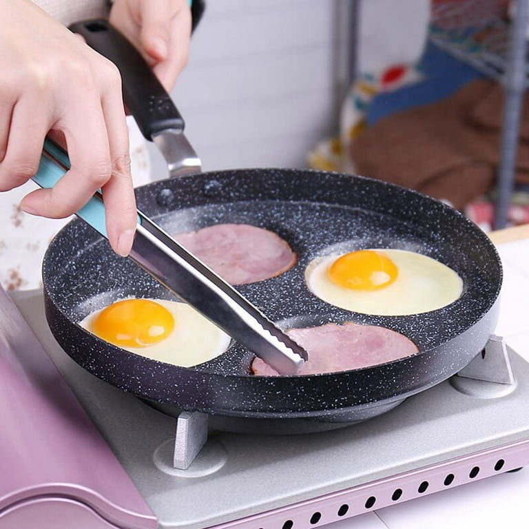 Mylifeunit Egg Frying Pan, 4-Cup Egg Pan Nonstick, Fried Egg Pan Skillet for Breakfast, Pancake, Hamburger, Sandwiches, Suitable for GAS Stove 
