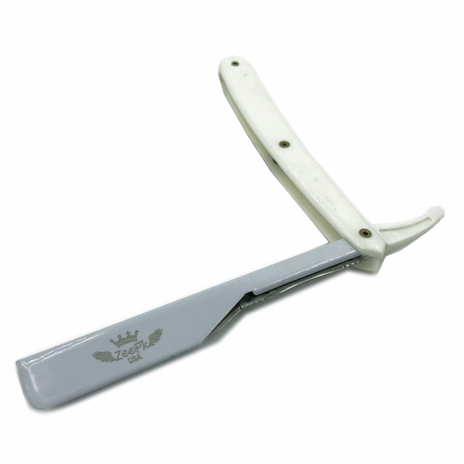 CUT THROAT SHAVETTE BARBER STRAIGHT RAZOR RASOIR, 10 DORCO BLADES FULL WHITE CUT THROAT SHAVETTE BARBER STRAIGHT RAZOR RASOIR, 10 DORCO BLADES FULL WHITE