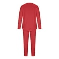 thumbnail image 5 of Ecqkame Men Tracksuit Two Piece Set Men Casual Solid Fashion Round Neck Pullover Sports Suit Long Sleeve Trousers Two-Piece Tracksuit Red XXL, 5 of 8
