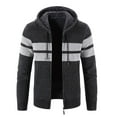 thumbnail image 4 of Zylarhe Men's Winter Long Sleeved Plus Velvet Hooded Sweater Cardigan Jacket Hoodie Zip up, 4 of 5