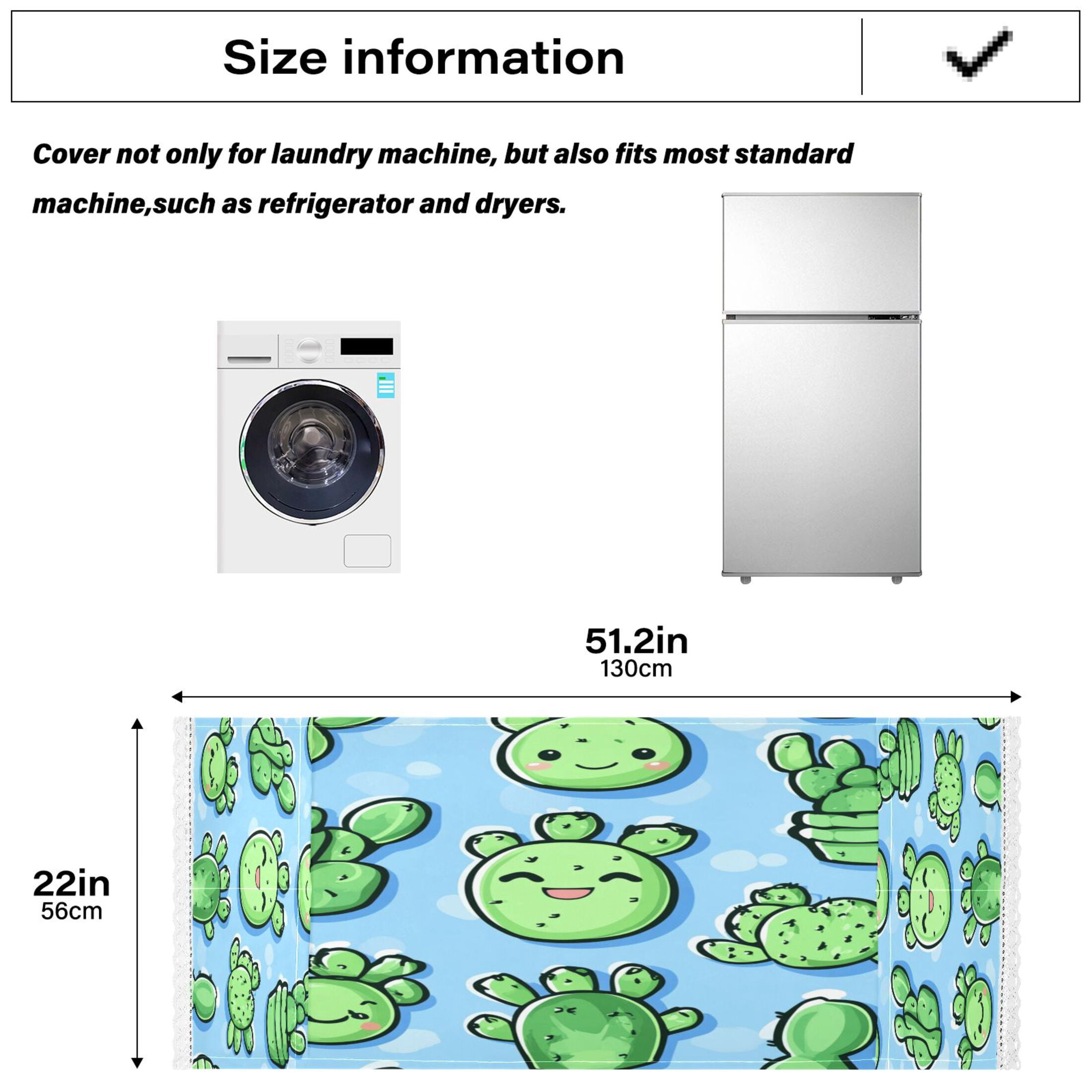 WOBOGO Cute Cartoon Cactus on Blue Background Washing Machine Cloth Dryer Refrigerator Top Cover Protective Non-Slip Mat For Kitchen Laundry