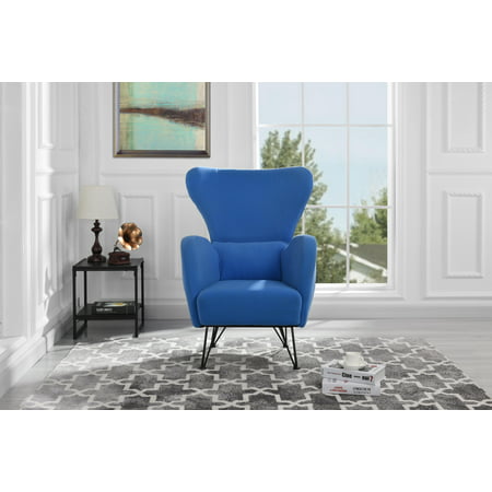 Modern Mid Century Shelter Back Armchair Accent Chair, Sky