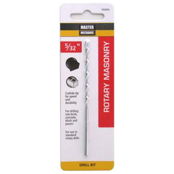 Master Mechanic 702645 Masonry Drill Bit, 5/32 x 4-In. - Quantity 5