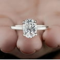 thumbnail image 6 of Cora Jewellery 3CT Hidden Halo Oval Moissanite Engagement Ring For Women, 14K White Gold, 6 of 8