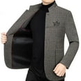thumbnail image 2 of Men's Woolen Coat Jacket with Stand Collar Casual Spring Outwear, 2 of 3