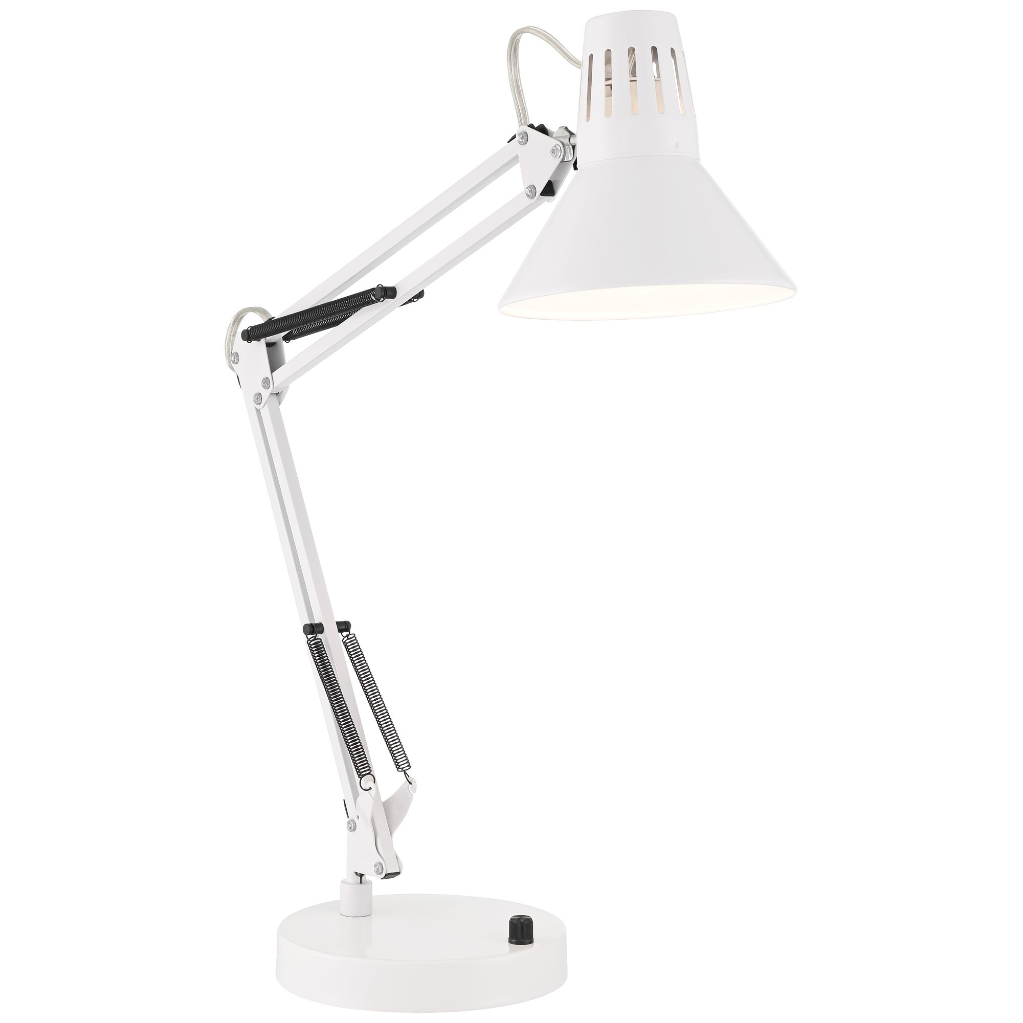 360 Lighting Shoup 33 1/2" Tall Large Modern Desk Lamp USB Port Architect Adjustable Height White Finish Metal Single Charging