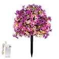 thumbnail image 2 of Artificial Violet Flowers with LED Lights Ground Stake Tree 28 Heads Plastic Outdoor Yard Garden Home Decor Waterproof, 2 of 7