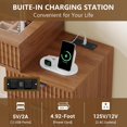 thumbnail image 7 of FANRAL LED Lighted Mirror Vanity Desk with Fluted Design,Charging Station & Glass Top,Modern Dressing Table with Storage Drawers & Shelves for Bedroom,Walnut Vanity, 7 of 7