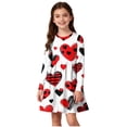 thumbnail image 1 of RXMEKW Robe Extensible à Manches Longues pour Filles pour l'École et les Récitals, Robe Patineuse Évasée à Col Rond, Robe de Fête Douce et Décontractée pour Tout-Petits à Ados, 1 of 6