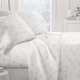 thumbnail image 4 of 100% Cotton Flannel Bed Sheets Set for King Size Bedding in Flower Bunch Pink by Comfort Canopy, 4 of 15