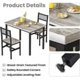 thumbnail image 5 of Baxluxe 3 Piece Dining Table Set, Farmhouse Style Kitchen Table and Chair Set, Thickened Solid Wood Table Top, Breakfast Table Set for Small Spaces, Dining Room, Kitchen, Rustic Gray, 5 of 12