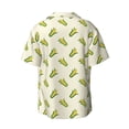 thumbnail image 5 of Uemuo Corn Pattern Cotton Linen Short Sleeve Shirts,Casual Lightweight Button Down Shirts,Vacation Beach Summer Tops-Small, 5 of 7