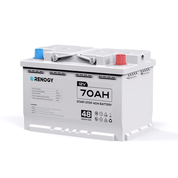 Renogy 12V 70Ah AGM Car Battery H6, Group 48 Start & Stop Automotive Battery with 720 CCA, 120RC, Reliable Power for Cars, SUVs, Trucks, and Marine Starting