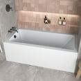 thumbnail image 3 of Streamline GA-302-6-BL 66 in. x 32 in. Acrylic Left-Hand Drain Alcove Bathtub in Glossy White With External Drain in Matte Black, 3 of 8