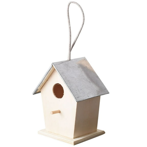 HEMOTON Hummingbirds House Wooden Bird House for Outdoor Bird Feeder for Backyard Hanging Bird Nest