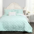 thumbnail image 2 of Lush Decor Ravello Pintuck Solid Elastic Embroidery Comforter, Twin, Light Aqua, 4-Pc Set, 2 of 11