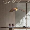 thumbnail image 3 of Arturesthome Curve Leaf Wooden Pendant Lamp Hanging Light Pendant Light House Bar Hotel Homestay Walnut Color Chandelier, 3 of 11
