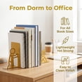 thumbnail image 5 of Unique Bargains 2Pcs Decorative Metal Minimalist Humanoid Book Ends Gold 3.1*2.5*7.7inch, 5 of 5