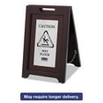 thumbnail image 3 of Rubbermaid Commercial Executive 2-Sided Multi-Lingual Caution Sign, Brown/Stainless Steel,15 x 23 1/2 -RCP1867508, 3 of 3