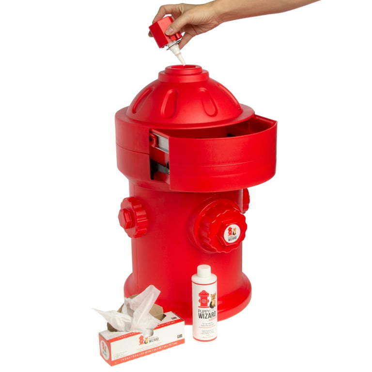 Puppy Pad Wizard Pet Waste Disposal Trash Can With Poop Bags Deodorizer Spray Incontinence Training