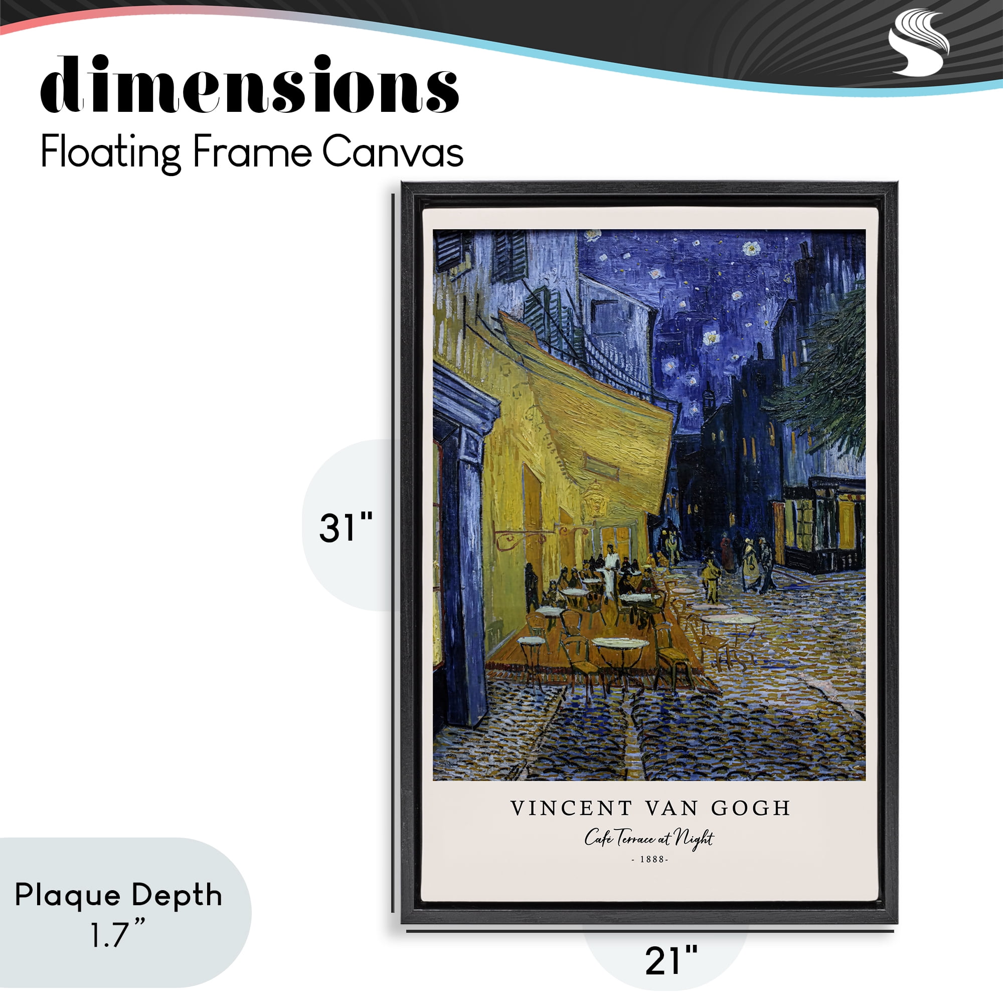Stupell Industries Classic Cafe Terrace At Night Black Framed Floater Canvas Wall Art, design by Vintage Hustle
