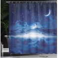 thumbnail image 3 of Ambesonne Blue White Shower Curtain, Night Sky Moon Stars, 69"Wx84"L, Navy Blue and White, 3 of 4