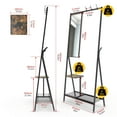 thumbnail image 5 of Jopath Coat Rack with Mirror,Coat Rack Stand with 3 Hook,Multifunctional Hall Tree with Shoe Storage for Living Room,Bedroom, 5 of 8