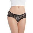 thumbnail image 5 of Lace Underwear For Women,Panties Lace Cutout Hollow Waist Women's Briefs Scalloped Lace Hipster Thong Panties Bow Underwear Seamless,Underwear For Women,Black,M, 5 of 6