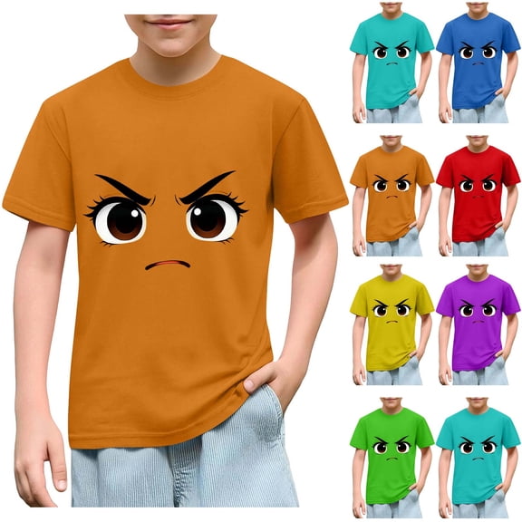 Piuwrlz Orange Short Shirts Sleeve Kids Boys Graphic T-Shirts Pullover T Shirts Orange Size 7 Years