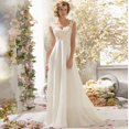 thumbnail image 1 of Vestido de novia con hombros descubiertos y cola de sirena para mujer, 1 of 6