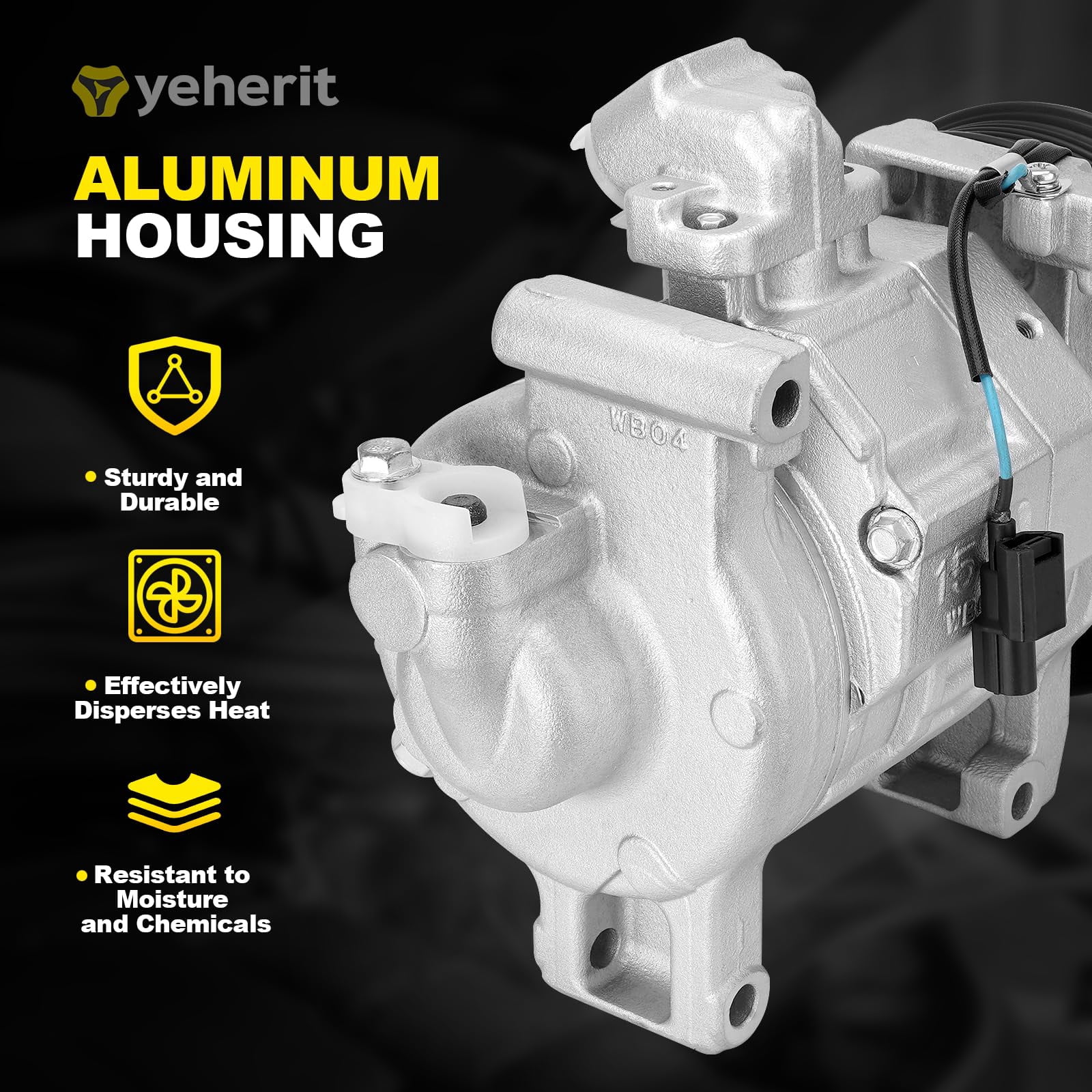 AC Compressor with Clutch with Clutch Compatible with Honda Accord 2.4L 2008-2012, Crosstour 2.4L 2012-2015 w/One Plug