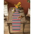 thumbnail image 5 of ERUNPONLY Red Black Stripe Table Runner - 70 Inch Long Farmhouse Watercolor Modern Geometric Cotton and Linen Blended Dress Scarves Farmhouse Table Runner for Kitchen Dining, Coffee Table, 13"x70", 5 of 8