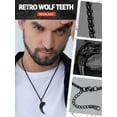 thumbnail image 2 of FaithHeart Wolf Tooth Necklace for Men Punk Tribal Fang Totem Amulet Pendant Necklace Animals Protectoion Jewelry Gift for Dad Grandpa Fathers Day, 2 of 11