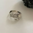 thumbnail image 5 of Cheer US Women Stainless Steel Ring Band Silver Tone Black Skull Hand Bone, 5 of 8