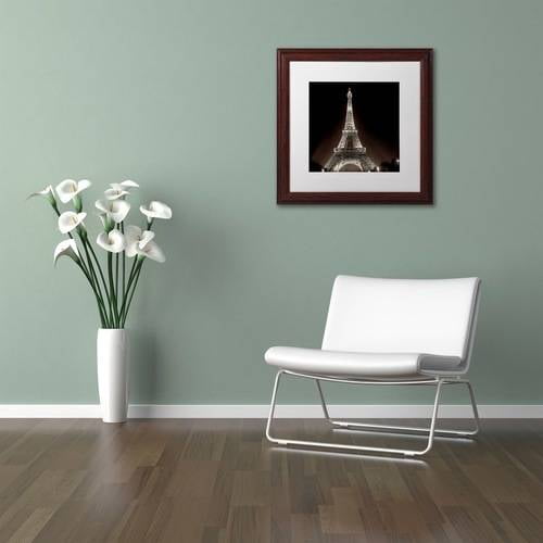 Trademark Fine Art "Tour Eiffel II" Canvas Art by Alan Blaustein, White Matte, Wood Frame