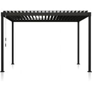 Mirador 10x 12 Outdoor Pergola, 88S Steel Frame w/ Adjustable Louvers Roof for Garden, Patio, Backyard, Charcoal