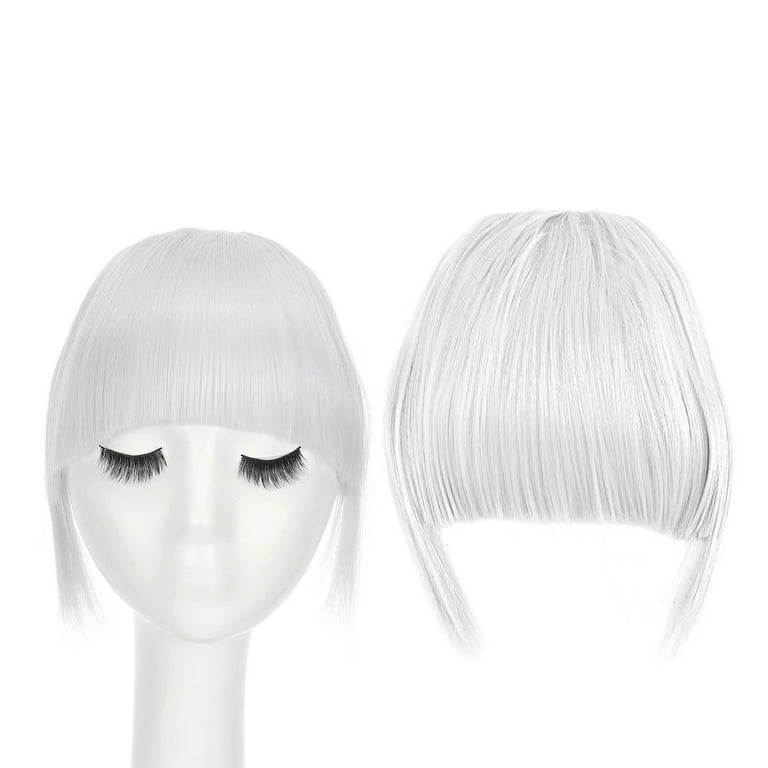 Clip in top fringe grey
