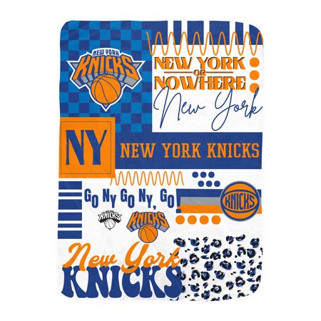 Pegasus New York Knicks 66 x 95 Oversized Loco Check Ultra Cozy Blanket