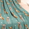 thumbnail image 3 of Chihuahua and Footprints Blanket,Comfortable Soft Flannel Throw Blanket,All Season,Warm Lightweight Blankets for Sofa Bed Couch Living Room Chair,40"x50", 3 of 4