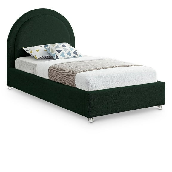 Meridian Furniture Milo Green Fabric Twin Bed
