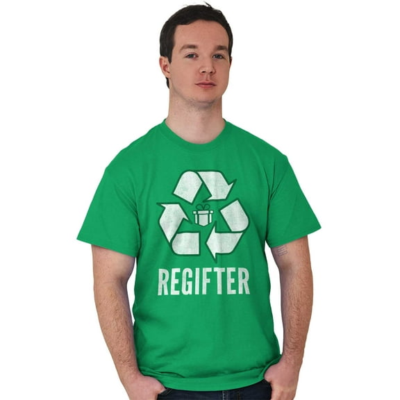 Funny Christmas Regifter Recycle Men's Graphic T Shirt Tees Brisco Brands S