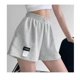 thumbnail image 1 of Pantalones cortos deportivos holgados para mujer, cintura suelta, pierna ancha, informales, adelgazantes, cintura alta, rectos, para el hogar, 1 of 6