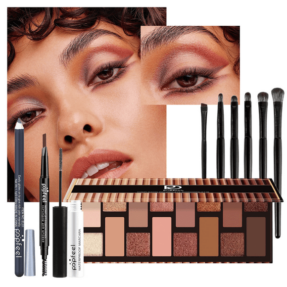 "10-Piece Beginner's Makeup Kit - Eyeshadow Palette, Mascara, Eyeliner & More (SET004A)"
