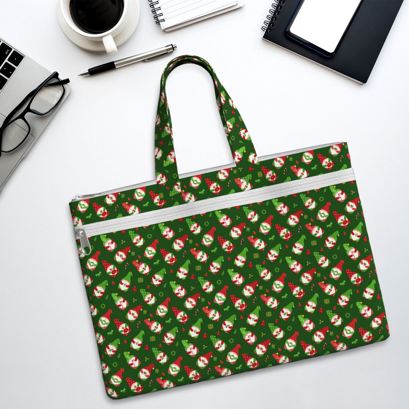 Kdxio Gnomes In Caps File Tote Document Bag Business Briefcase Bag Document Organizer Tote Briefcase for Letter A4 Files Business Teacher Office Bag