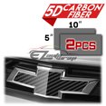 thumbnail image 2 of 2Pcs 5"x10" Chevy Emblem Bowtie 5D High Gloss Black Carbon Fiber Vinyl Wrap Sticker Decal Film Sheet, 2 of 8