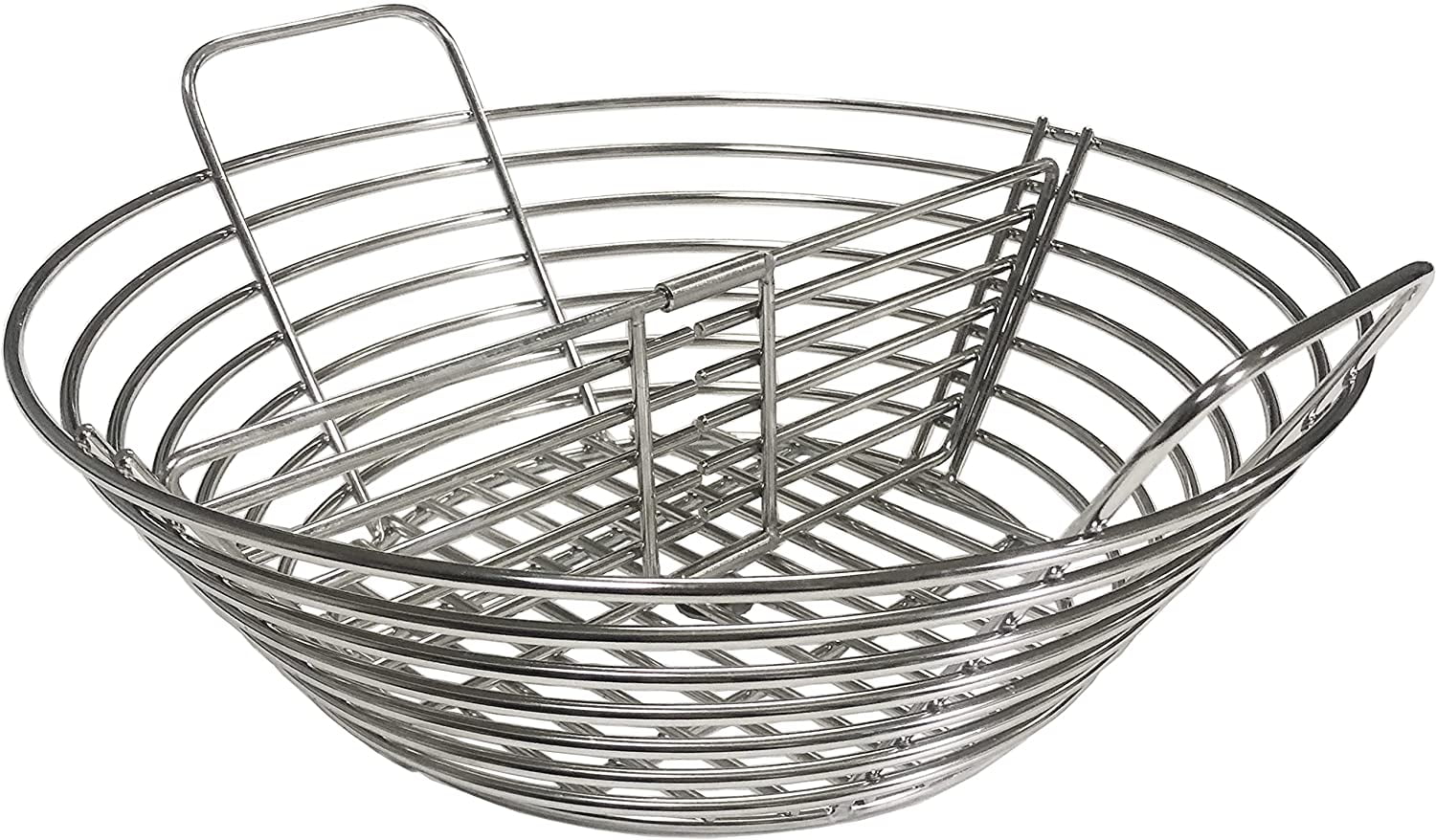 GRILLJOB Lump Charcoal Fire Basket with Divider Stainless Steel Grill