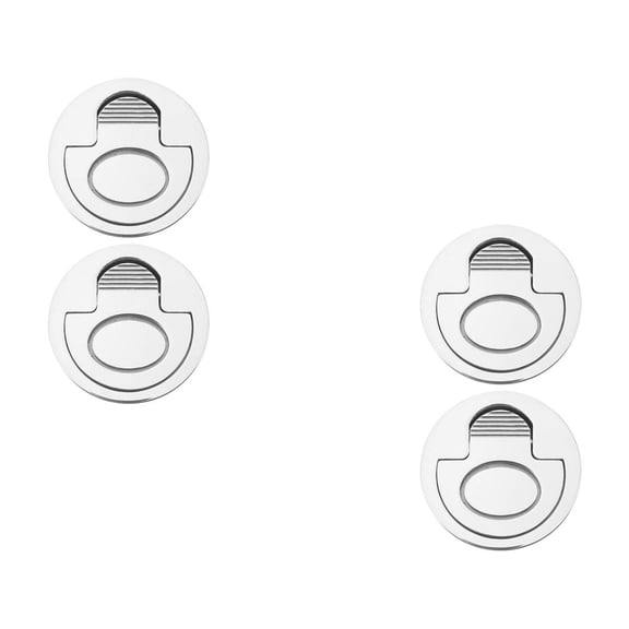 FUEENIRVA Plated Silver Stainless Steel Recessed Pull Ring Boat Hatch Latch for Yachts