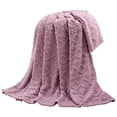 thumbnail image 2 of Iaqnaocc 1PC 27.56×39.37in Throw Blanket for Couch Super Soft Fuzzy Checkered Bed Blanket Gift for Women Premium 3D Geom Jacquard All Season Use (Light Purple), 2 of 3
