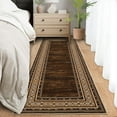 thumbnail image 2 of Washable 2x6 Hallway Runner Rugs, Soft Non Slip Kitchen Rug Carpet, Indoor Modern Geometric Rugs, Low Pile Throw Runner for Laundry Entryway Bathroom, Red Brown, 2 of 8